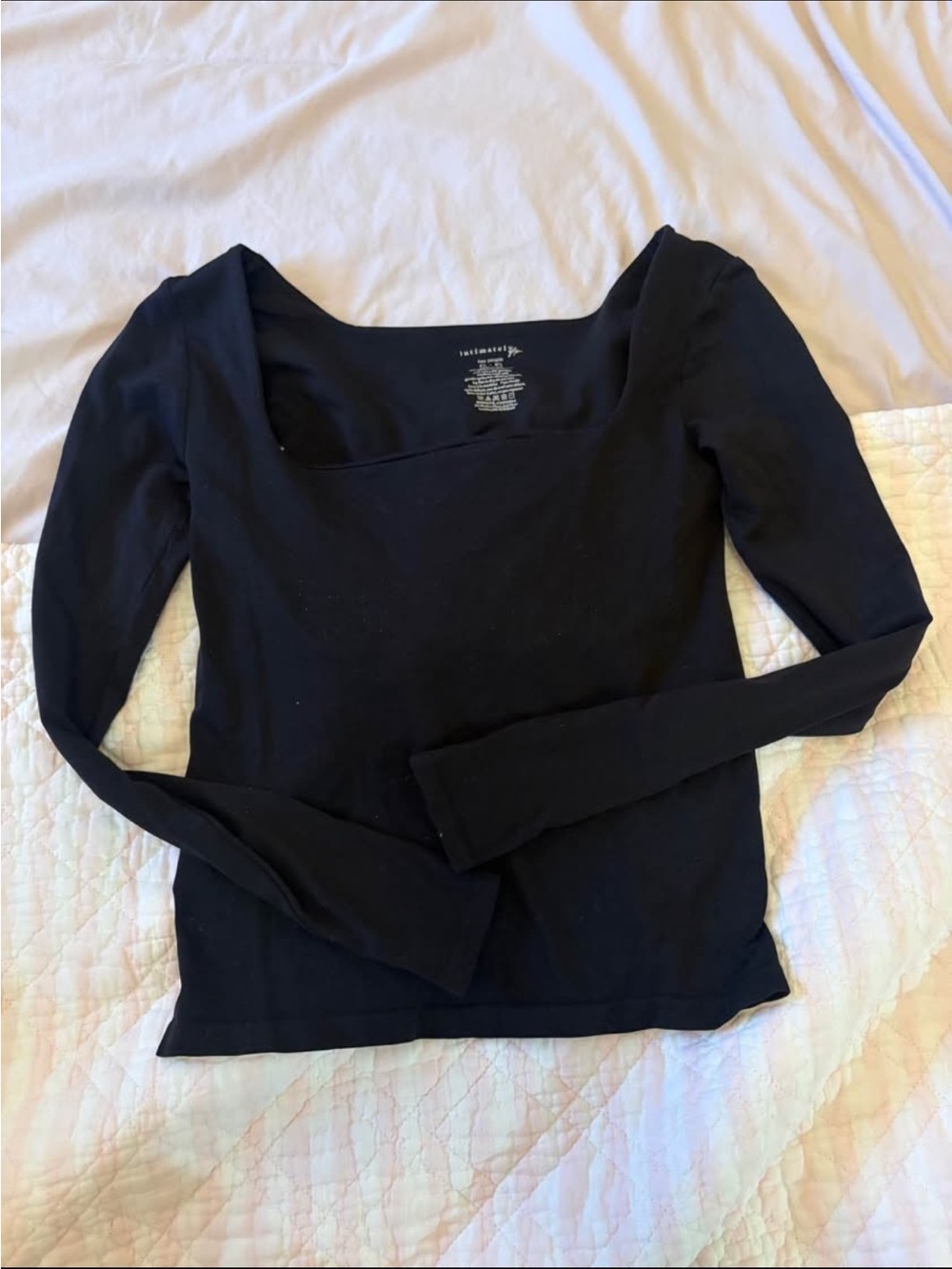 Free people Black Long-Sleeve Square Neck Women's Top
